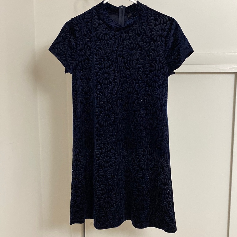 Navy velvet dress